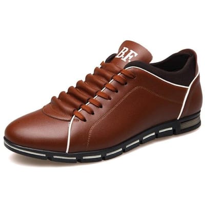 lente herfst nieuwe herenschoenen casual sneakers mode effen leren schoenen formeel zakelijk sport platte ronde neus licht ademend 43 bruin