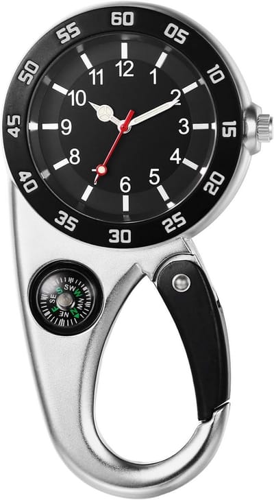Clip-on Horloge met Karabijnhaak voor Heren en Dames - Analoog Quartz
