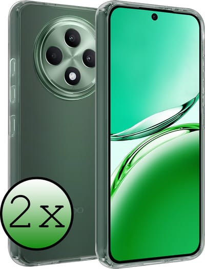 Hoesje 2 Stuks - Geschikt voor Oppo Reno 12 F - Sterk & Shockproof - Case Siliconen - Back Cover - Telefoon Hoes - Transparant