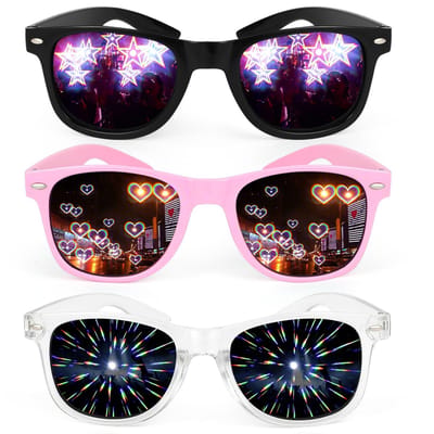Dailygoods - Diffractieglazen - 3D Prisma - Regenboog Hart Ster Effect - Uniseks - Lichte Breking Bril - Rave Zonnebril - Geschikt voor Concerts Festi