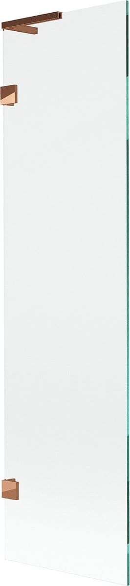 Mexen Lunar L badwand scherm 1-deurs 50 x 150 , transparant, roze goud - 897L-050-000-60-00