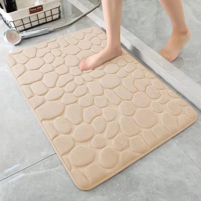 Memory cotton badkamer mat, memory cotton douche mat, absorberend bad mat, badkamer tapijt, douche mat, decoratieve deur mat, anti-slip mat, geschikt voor badkamer, woonkamer, 60 x 90 cm