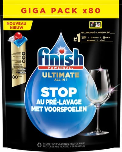 Finish Ultimate All in One Regular Vaatwastabletten - 80 Capsules - Voordeelverpakking 24 stuks