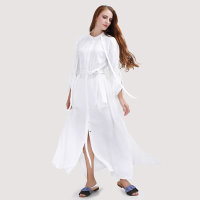 Lange gestructureerde shirt-jurk
