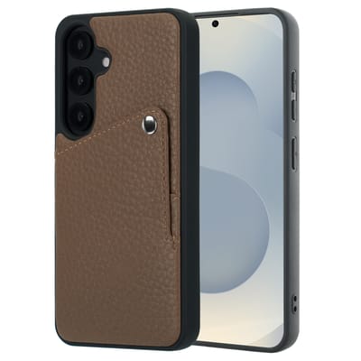 Selencia Hoesje - Geschikt voor Samsung Galaxy S24 / S25 - Backcover met Pashouder - Mocha Brown