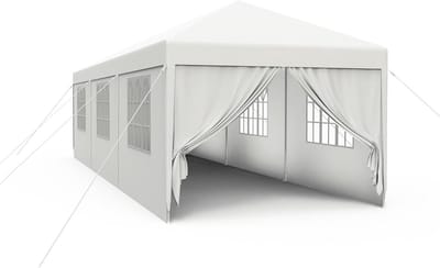 Partytent - Tuinpaviljoen Feesttent - Outdoor Evenementen - Met Ramen - 3x9 m - Wit