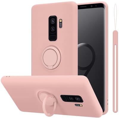 Cadorabo Hoesje geschikt voor Samsung Galaxy S9 PLUS in LIQUID ROZE - Beschermhoes van flexibel TPU silicone Case Cover met ring