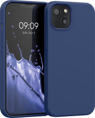 kwmobile telefoonhoesje geschikt voor Apple iPhone 13 - Hoesje met siliconen coating - Smartphone case in marineblauw