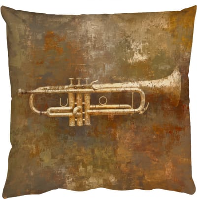 Sierkussens - Kussentjes Woonkamer - 50x50 cm - Trompet - Geel - Muzikaal