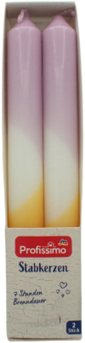 Grote Dinerkaarsen dipdye - Set van 2 dinerkaarsen | Paars Geel Dinerkaarsen - Brandtijd: 7 uur - 20 cm x 2,2 cm