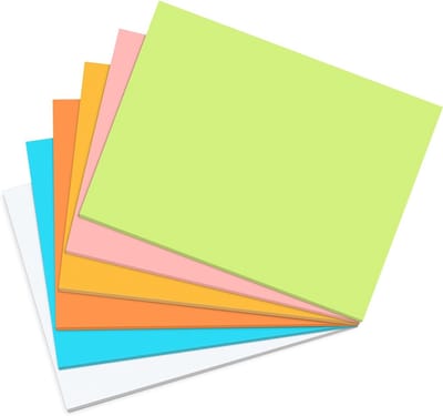 Set van 6 Extra Grote Plaknotities 203 x 152 mm in 6 Pastelkleuren voor Whiteboard, Checklist en Workshops - 50 Vel per Notitieblok