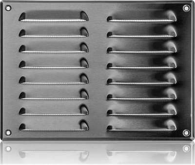 RVS Ventilatierooster 260x190mm met Ingebouwd Muggengaas - Metalen Ventilatieafdekking