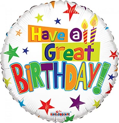Helium Ballon Have A Great Birthday 45cm leeg