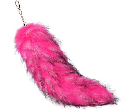 Vossenstaart - Milieuvriendelijke bonthanger - Bontaccessoire - Tashanger voor dames - Autosleutelhanger-Stijl 14 40cm
