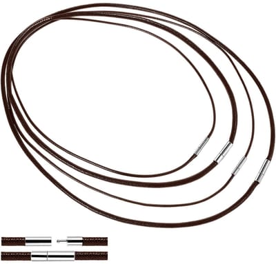 Dailygoods- Leren Banden - 4 Stuks - Gevlochten Armband/Halsband - Doe-het-zelf Halsketting - Unisex - Eenvoudig Ontwerp