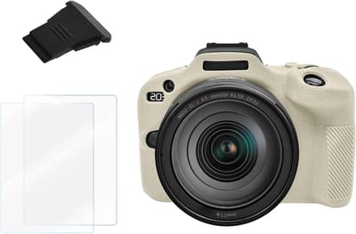 Siliconen Beschermhoes voor Digitale Camera's, Compatibel met Canon EOS R100, Inclusief Schermbeschermer en Hot Shoe Cover