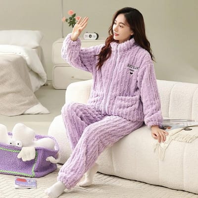 Rood Groot Maat Fluweel Dames Pyjama Sets Winter Lange Mouwen Lange Broeken Warm Slaapkleding Zachte Pyjama's Gezellige Pijamas Meisjes Pjs Comfortabel 3XL white