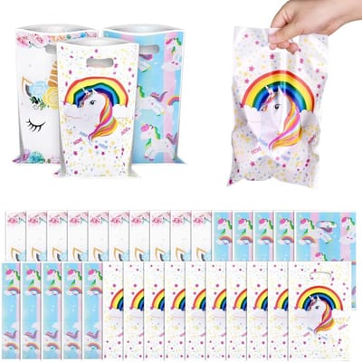 Dailygoods- Cadeauzakjes 30 stuks - Papieren Zakjes - Snoepzakjes - Verjaardagsfeest - Kerstmis - Zachte Kleuren met Glanseffect - Snoepzak