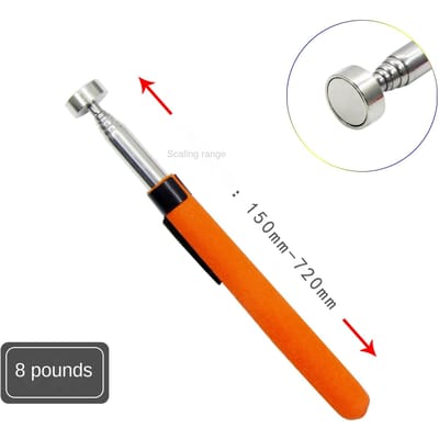 2/5/8/10LB Metalen Opraapstok Draagbare Metalen Zuignapstok Uitschuifbare Magnetische Opraapstok Autoreparatiegereedschap met Licht Magnetische Staaf 1PC