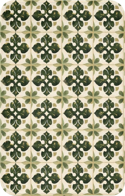 WC mat 50x80 cm - Antislip - Patroon - Tegel - Groen - Toiletmat - Vloermat - Douchemat - Toilet tapijt - Toiletmatten