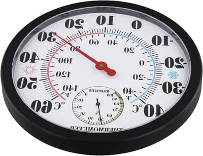 Buiten Thermometer - Weerstation Hygrometer - Klimaat Monitoren - Groot Wit Display - 25 cm - Wit