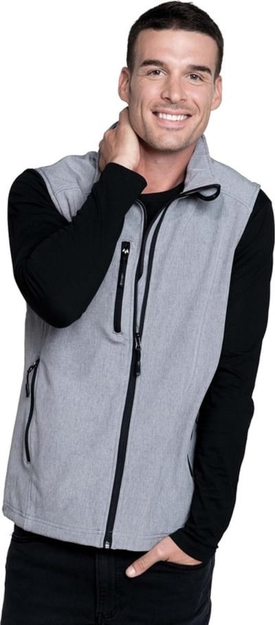 Softshell zomer vest/bodywamer grijs/zwart voor heren - Herenkleding/dunne jassen - Mouwloze outdoor vesten M