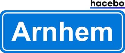 Hacebo - Plaatsnaam Sticker - 29x10 CM - Arnhem sticker - Verkeersborden sticker - grappige cadeaus - Arnhem