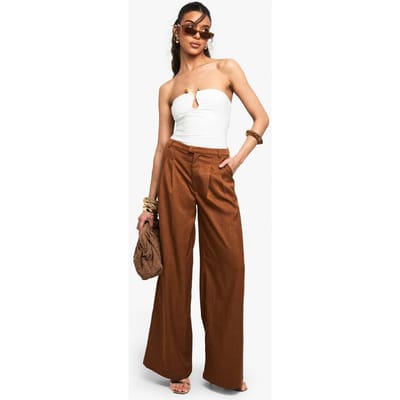 boohoo Dames Dubbellaags Slinky Bandeau Bodysuit Met Sierdetail | White | Maat: 6