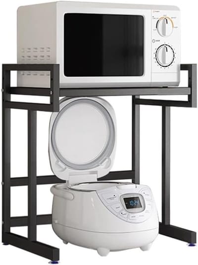Metalen Magnetron Stand - Keukenrek - Keuken Opslag - Stalen Heavy Duty - 36x36x60cm - Zwart