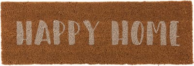 J-Line deurmat Happy Home - voor binnen & buiten - kokosvezel - naturel/wit