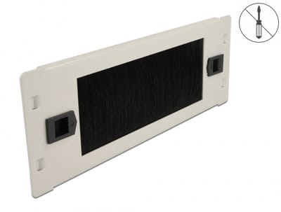 10 inch doorvoerpaneel met borstel | toolfree | 2U | grijs