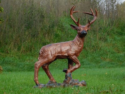 Staand Hert XL - Bruin - Polystone - 110 cm Hoog