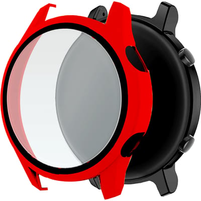 Telefoonglaasje Hoesje met Screenprotector Geschikt voor Huawei Watch GT2 - 42mm - Rood