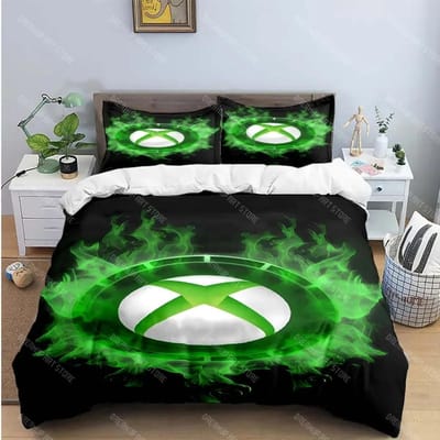 Parures de lit Cool Gamer X-XBox Imprimé Ensembles de lit Exquis Ensemble d'articles de lit Housse de couette Ensemble de couette de lit Ensemble de literie Cadeau de luxe EU Single 135x200cm