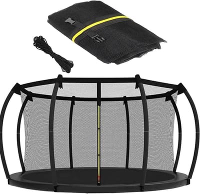 Vervangend Veiligheidsnet - Trampoline Net - Veilig Springen - Fijn Geweven PE - Tot 49 M - Zwart