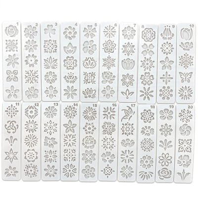 Wit schildersjablonen set bloemen gezicht make up sjablonen dames herbruikbare plastic sjablonen voor schminken wenkbrauw decoratie DIY body art 20 stuks