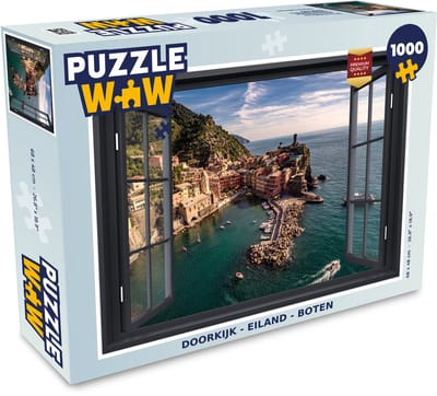 Puzzel Doorkijk - Eiland - Boot - Legpuzzel - Puzzel 1000 stukjes volwassenen