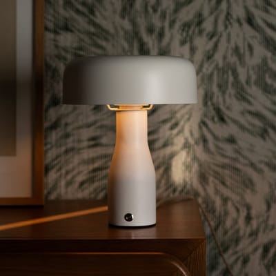Tavellio Jape Tafellamp – H28 – Hout en linnen kap – E27 – Wit