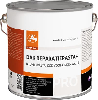 OAF PRO Dak Reparatiepasta plus 2,5 liter - Dakreparatie - Kan op vochtige ondergrond worden aangebracht en zelfs onderwater - Afdichting - Bestand tegen alle weersomstandigheden - Herstelt blazen, scheuren en barsten