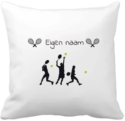 Akyol - tennis met naam - Kussen hoes - Tennis - tennis verjaardag - cadeau - verjaardag - geschenk - gepersonaliseerd - 40 bij 40 cm