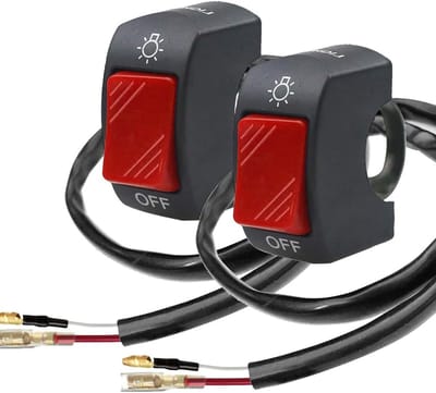 SnelShoppen - 2 Stuks Universele Motorfiets Handgreep Schakelaar met Aan/Uit Drukknop voor U5 U7 U2 Motorfietsen Scooter Elektrische Fiets 7/8 inch 22