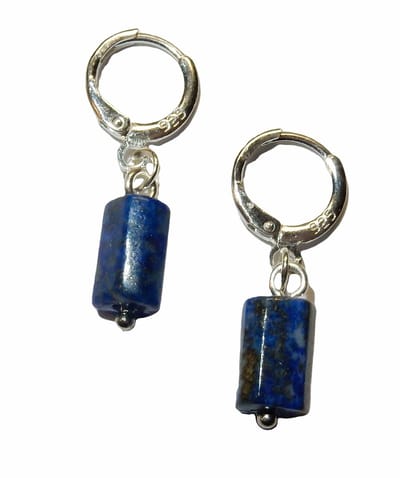 Zilveren Lapis Lazuli Oor ringen