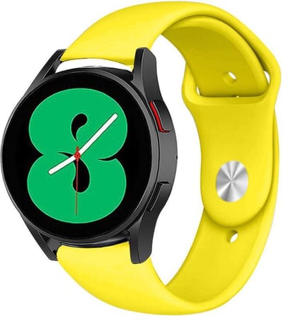 Strap-it Sport horlogebandje - geschikt voor Samsung Galaxy Watch 7 (40 & 44mm) / Galaxy Watch 6 (Classic) / Galaxy Watch 5 / Watch 5 Pro / Watch 4 / 4 Classic / Watch FE - sport siliconen bandje voor Galaxy Watch 4-5-6 alle varianten - geel