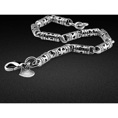 Bedel Sieraden Eenvoudig Type 925 Sterling Zilver Armband Sieraden Heren Stijl Sterling Zilver Folk Wind Armband 20cm Length black