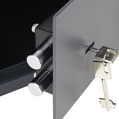 Wandkluis met sleutel voor laptop en documenten, 45 x 25 x 36,5 cm, antraciet
