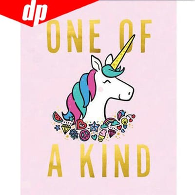 DIY Diamond Paintings  Kind Unicorn  Ronde Diamond Paintings Kits Diamant Borduurwerk Kruissteek 20X30 white