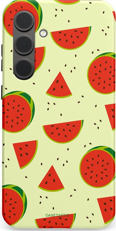 Casetastic Hoesje Geschikt voor Samsung S24 Plus - Stijlvolle Beschermende Duo-layer Case - Meloen Moment