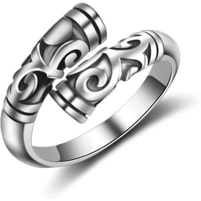 Nouvelle Mode Étroite Sort Wukong Son Arme Bijoux en Argent Sterling 925 Or Cerceau Bâton Motif Nuage Fleur Bagues Ouvertes Xzr011 gray