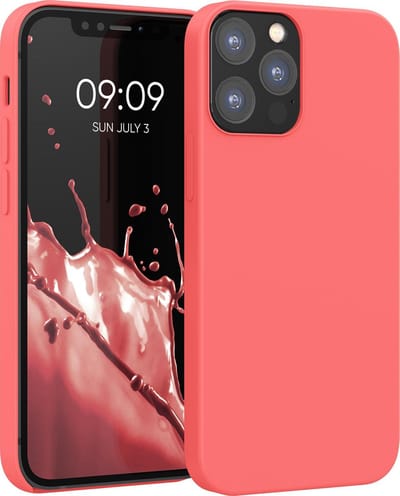 kwmobile telefoonhoesje geschikt voor Apple iPhone 12 / iPhone 12 Pro - Hoesje met siliconen coating - Smartphone case in levendig koraal