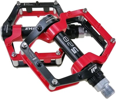 Fietspedalen Aluminium - Fietsaccessoires Onderdelen - Fietsen Mountainbiken - Verwijderbare Antislip Studs - 9/16 Inch - Rood